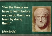 Learning By Doing quote from Aristotle