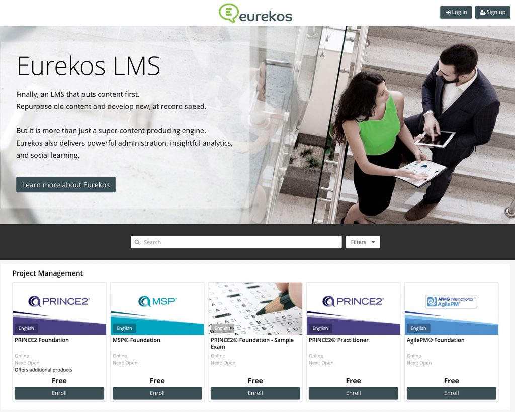 eLearning with ecommerce in Eurekos LMS