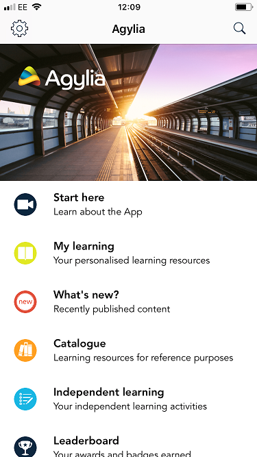 The Agylia mobile learning app