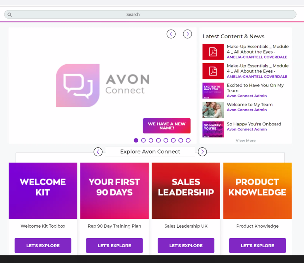 Multilingual learning platform for Avon